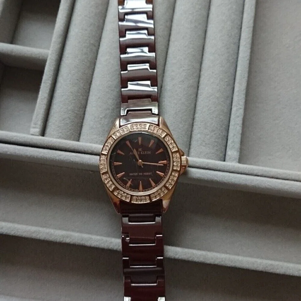 Bronze tone with crystals Anne Klein watch